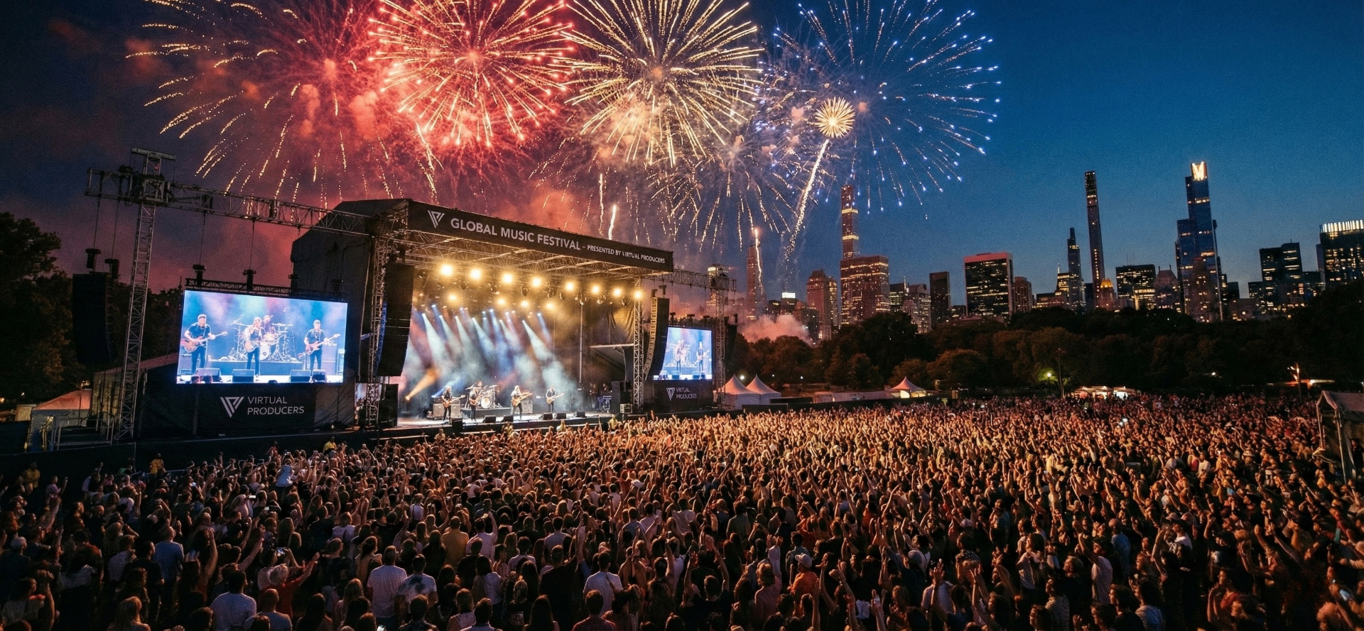 VM Producers - professional live event production setup with staging and lighting